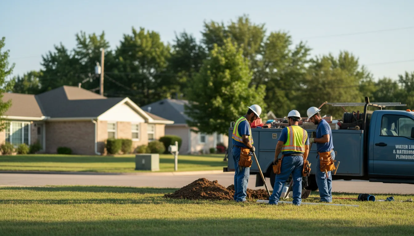 Residential water line and bathroom plumbing service in Kalona, IA